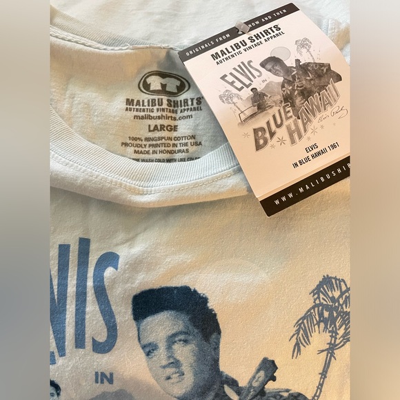 Elvis Presley Elvis in Blue Hawaii Malibu Shirts Light Blue Large NWT - Picture 12 of 13